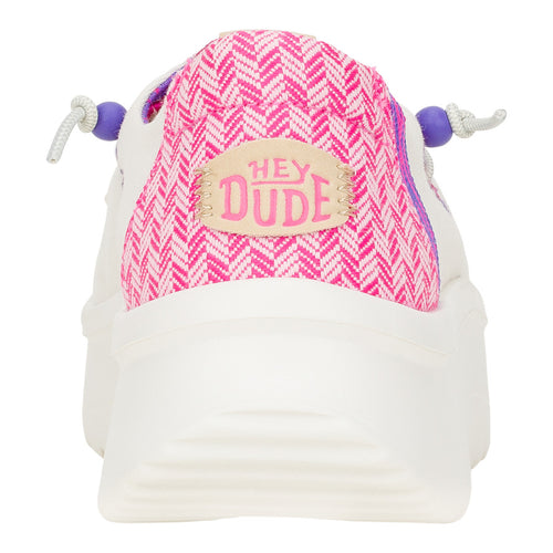 Wendy Peak Chambray Woven - White/Pink - 4