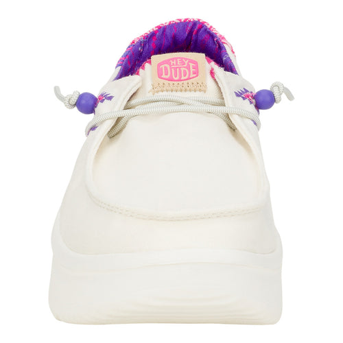 Wendy Peak Chambray Woven - White/Pink - 5