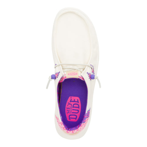 Wendy Peak Chambray Woven - White/Pink - 7