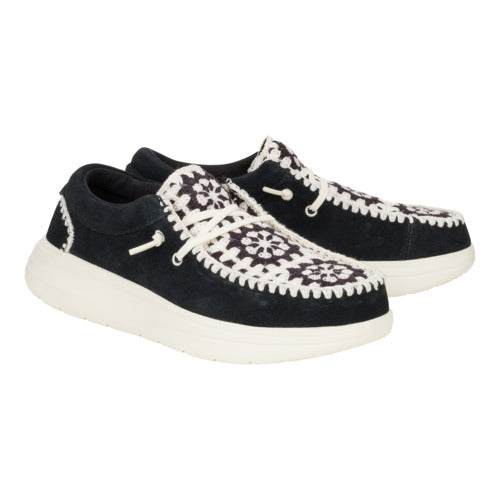 Wendy Comf Suede Crochet - Black/Multi - 3