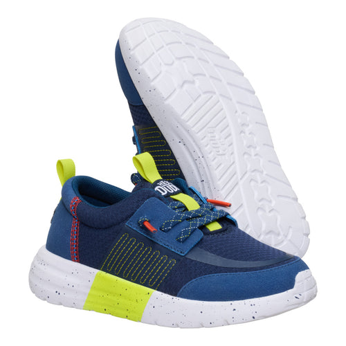 Sirocco Play Youth Sport Stripe - Navy/Lime - 3