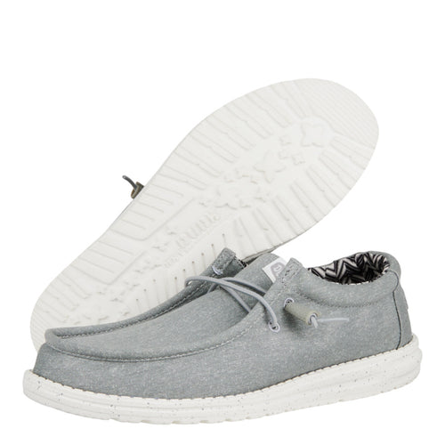 Wally Stretch Canvas Light Grey Men's Casual Shoes HEYDUDE shoes