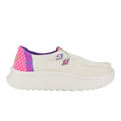 Wendy Peak Chambray Woven - White/Pink - 8