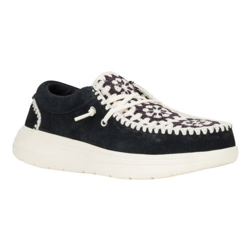 Wendy Comf Suede Crochet - Black/Multi - 8