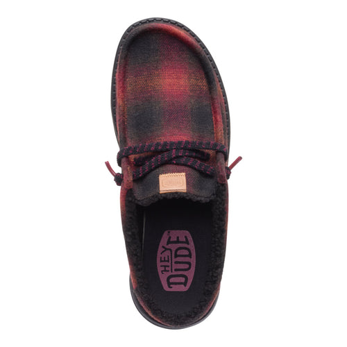 Wally Slip Cozy Plaid - Red Plaid/Black - 6