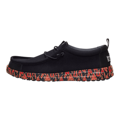 Wally Work CE Flames Slip Resistant - Black/Salsa Red
