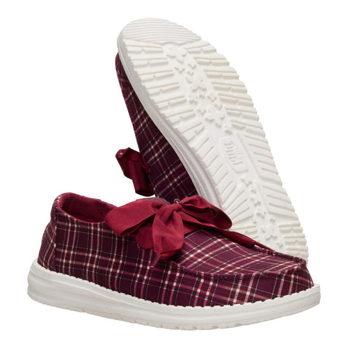 Wendy Holiday Bow - Red Plaid/Burgundy - 4