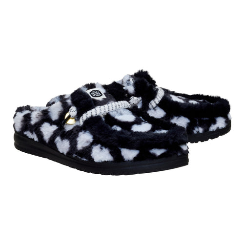 Wendy Slipper Hearts - Black/White - 2